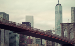 Manhattan Bridge Retro farver - Køb non-woven fototapet