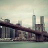 Manhattan Bridge Retro farver - Køb non-woven fototapet Manhattan Bridge Retro farver - Køb non-woven fototapet