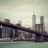 Manhattan Bridge Retro farver - Køb non-woven fototapet Manhattan Bridge Retro farver - Køb non-woven fototapet