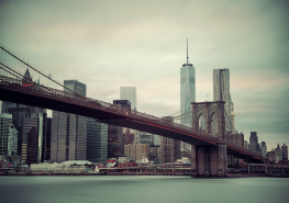 Manhattan Bridge Retro farver - Køb non-woven fototapet