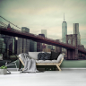 Manhattan Bridge Retro farver - Køb non-woven fototapet Manhattan Bridge Retro farver - Køb non-woven fototapet