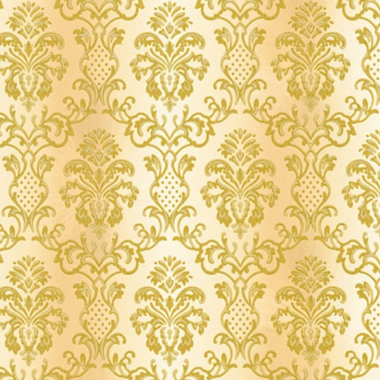 Beige med guld barok mønster - Køb tapet med guld barokmønster