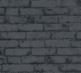 Koksgrå/sort murstenstapet - Køb tapet med mørkegrå mursten