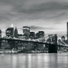 Brooklyn bridge at night sort-hvid - Køb non-woven fototapet her Brooklyn bridge at night sort-hvid - Køb non-woven fototapet her