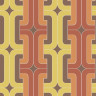 Retro tapet med mønstre i gul, orange og brun - Køb retrotapet her Retro tapet med mønstre i gul, orange og brun - Køb retrotapet her