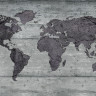 Verdenskort i grå beton look - Køb non-woven fototapet med verdenskortet