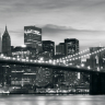 Manhattan Bridge New York sort hvid - Køb billig fototapet online