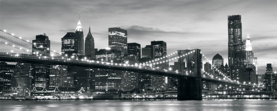 Manhattan Bridge New York sort hvid - Køb billig fototapet online