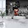 Sort hvid med rød London bus - Køb fototapet i non-woven kvalitet Sort hvid med rød London bus - Køb fototapet i non-woven kvalitet