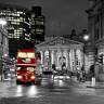 Sort hvid med rød London bus - Køb fototapet i non-woven kvalitet Sort hvid med rød London bus - Køb fototapet i non-woven kvalitet