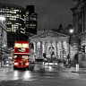 Sort hvid med rød London bus - Køb fototapet i non-woven kvalitet Sort hvid med rød London bus - Køb fototapet i non-woven kvalitet