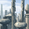 Byen Coruscant fra Star Wars film - Køb non-woven fototapet her Byen Coruscant fra Star Wars film - Køb non-woven fototapet her