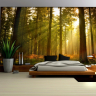 Skov med grantræer og solnedgang - Køb non-woven fototapet Skov med grantræer og solnedgang - Køb non-woven fototapet