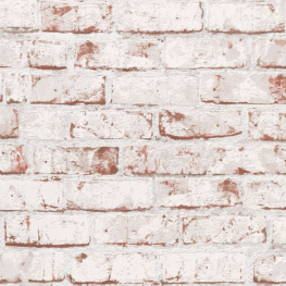 Slidte rød/hvide New Yorker mursten - Køb tapet med hvide mursten