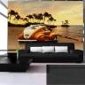 Amerikanerbil på strand med solnedgang - Køb non-woven fototapet Amerikanerbil på strand med solnedgang - Køb non-woven fototapet