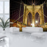 Manhattan bridge at night - Køb non-woven fototapet med bro fra New York Manhattan bridge at night - Køb non-woven fototapet med bro fra New York