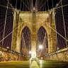 Manhattan bridge at night - Køb non-woven fototapet med bro fra New York Manhattan bridge at night - Køb non-woven fototapet med bro fra New York