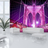 Brooklyn Bridge Pink Manhattan - Køb fototapet i non-woven kvalitet Brooklyn Bridge Pink Manhattan - Køb fototapet i non-woven kvalitet
