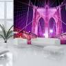Brooklyn Bridge Pink Manhattan - Køb fototapet i non-woven kvalitet Brooklyn Bridge Pink Manhattan - Køb fototapet i non-woven kvalitet