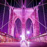 Brooklyn Bridge Pink Manhattan - Køb fototapet i non-woven kvalitet Brooklyn Bridge Pink Manhattan - Køb fototapet i non-woven kvalitet