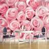 Lyserøde roser - Køb non-woven fototapet med store pink roser på Lyserøde roser - Køb non-woven fototapet med store pink roser på