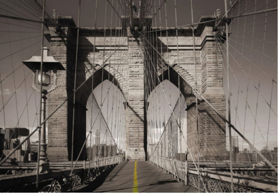 Walk Way Brooklyn Bridge - Køb flot fototapet med en gangbro i New York
