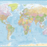 Verdenskort mellem fototapet - Køb verdenskortet i medium størrelse her