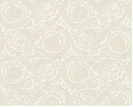 93583-2 VERSACE - Køb hvid Versacetapet med hvide ornamenter og perlemor