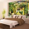 Pergola med blomstrende slyngplanter - Køb non-woven fototapet Pergola med blomstrende slyngplanter - Køb non-woven fototapet
