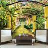 Pergola med blomstrende slyngplanter - Køb non-woven fototapet Pergola med blomstrende slyngplanter - Køb non-woven fototapet