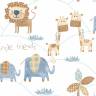 Råhvid børnetapet med Jungle dyr - Køb tapet med løve, giraf og elefant Råhvid børnetapet med Jungle dyr - Køb tapet med løve, giraf og elefant