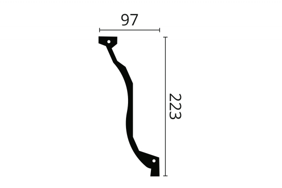 Z7 Arstyl stuk liste 220X100mm. - Køb flot hvid stukliste online