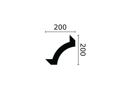 Z102 Hjørne bue 20cm. 4stk. pakke - Køb stukhjørne til loft og væg