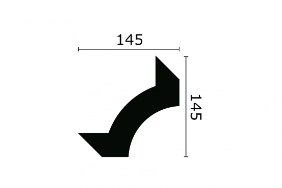 Z103 Hjørne bue 14,5cm. 4stk. pakke - Køb stukhjørne til loft & væg