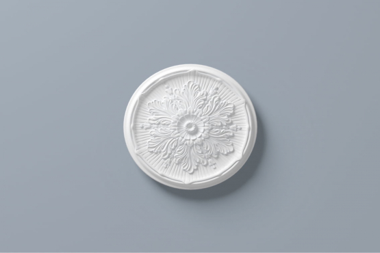 R9 Loftroset Arstyl 530mm. flot hvid stuk rosette til loftet