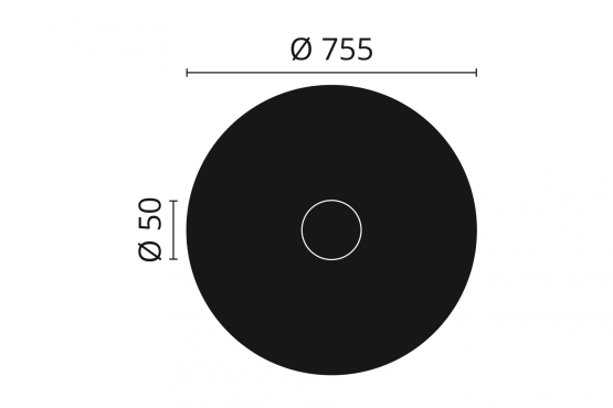 R20 Loftroset Arstyl 755mm. flot hvid stuk rosette til loftet