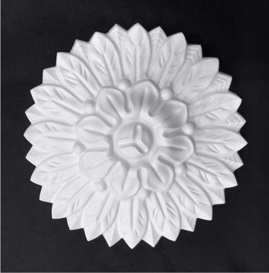 A622 Roset med blade Ø15,5cm. - Køb lille blomsterroset online