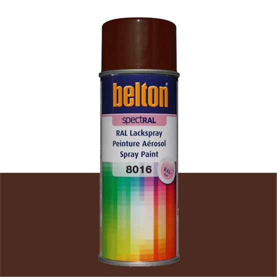 Mahognibrun Ral8016 spraymaling Belton 400ml. - Køb brun spray maling