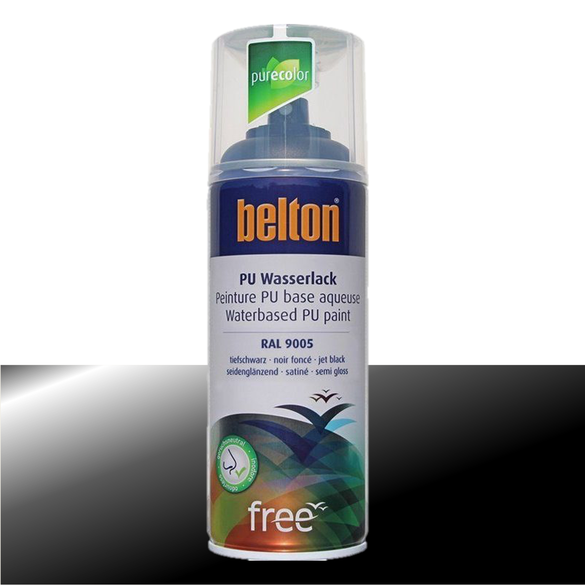 desinficere tunnel Citron Sort Ral9005 Blank Spraymaling Vandbaseret 400ml. Belton - Køb spray lak  online