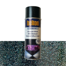 Kulørt glimmer spraymaling Belton 400ml. - Sort spray m. glitter