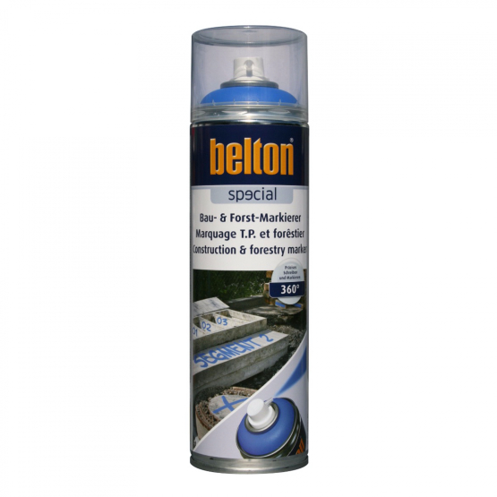 Neon blå markeringsspray bygge- & skovbrug Belton 500ml. - Spray til at lave blå streger