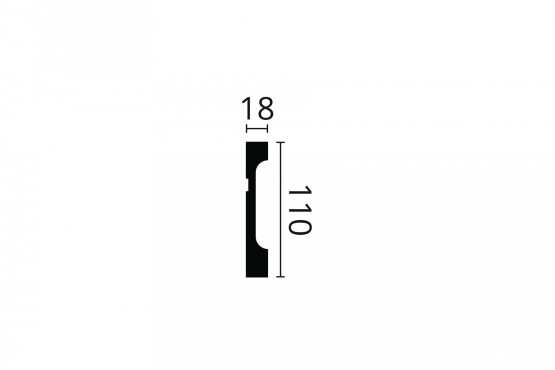 FD11 Fodliste med bred rille 11cm. høj - Køb fodlister online her