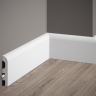Stilren fodliste med bue i toppen 9,7cm. høj - Fodpanel med ledningsskjul Stilren fodliste med bue i toppen 9,7cm. høj - Fodpanel med ledningsskjul
