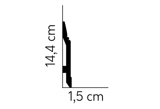 Høj almue fodpanel 14,4cm. høj. - Køb flot fodliste i gammel stil