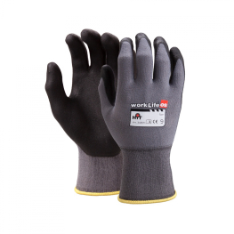 Sorte handsker FLEX i stof og gummi - Køb arbejdshandsker her