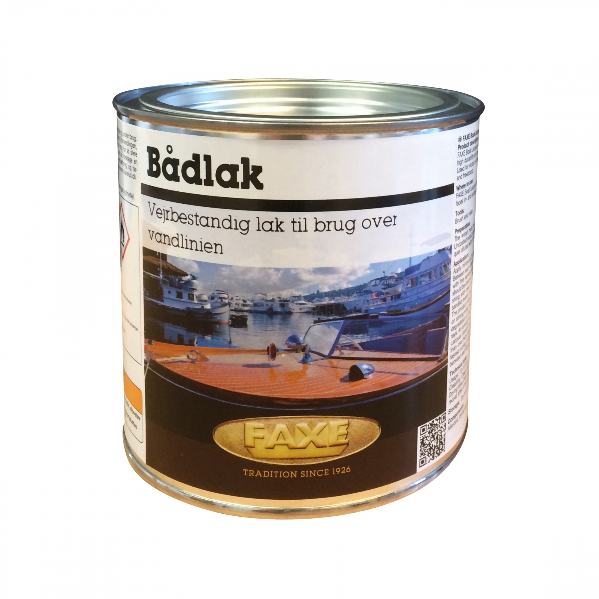 Bådlak FAXE 0,75 Liter Blank Køb slidstærk klar lak til både