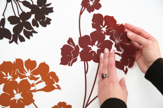 Brune Blomster wallstickers med flotte brune blomster