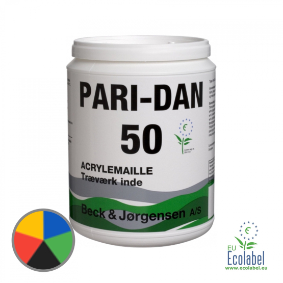 Pari-Dan træmaling glans 50 vandig til indvendig træværk.