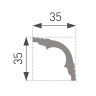 E-42 Lille stukliste med bue i midten 3,5X3,5cm. - Køb flamingo stuk her