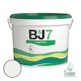 B&J7 vægmaling glans 7 i brækket hvid - Super dækkende vægmaling i farver
